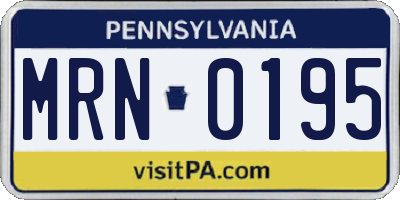PA license plate MRN0195
