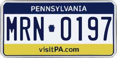 PA license plate MRN0197