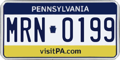 PA license plate MRN0199