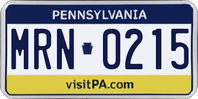 PA license plate MRN0215