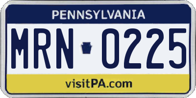 PA license plate MRN0225