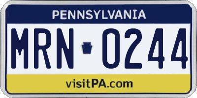 PA license plate MRN0244
