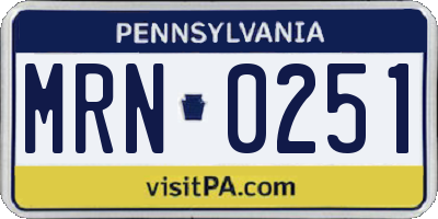 PA license plate MRN0251