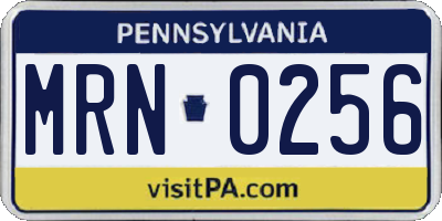 PA license plate MRN0256