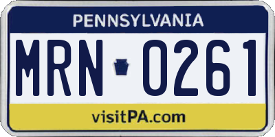 PA license plate MRN0261
