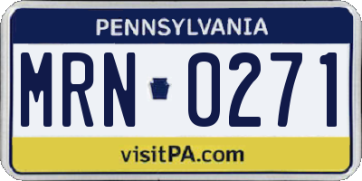 PA license plate MRN0271