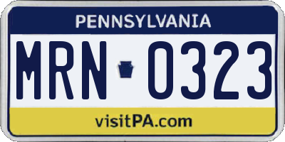 PA license plate MRN0323