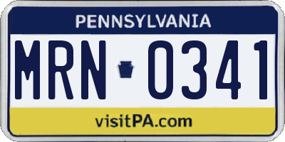 PA license plate MRN0341
