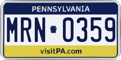 PA license plate MRN0359