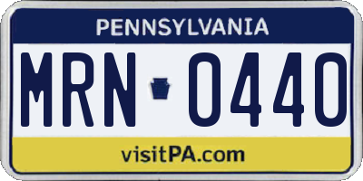 PA license plate MRN0440