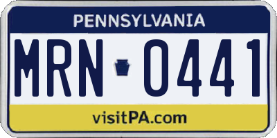 PA license plate MRN0441