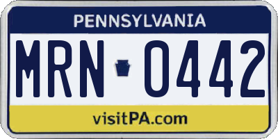 PA license plate MRN0442