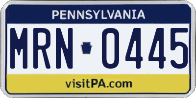 PA license plate MRN0445