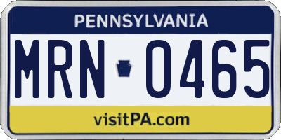 PA license plate MRN0465