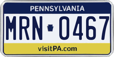PA license plate MRN0467