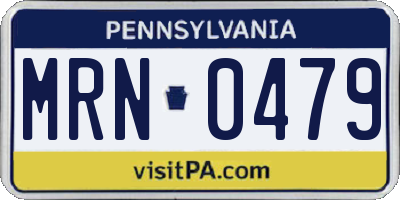 PA license plate MRN0479