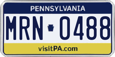 PA license plate MRN0488