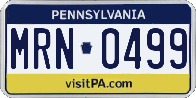 PA license plate MRN0499