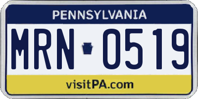 PA license plate MRN0519