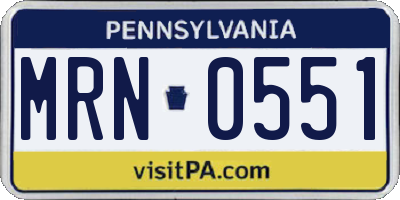 PA license plate MRN0551