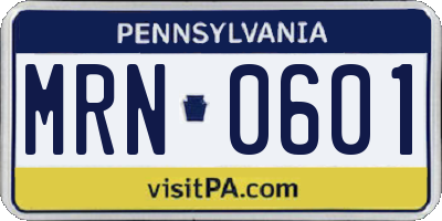 PA license plate MRN0601