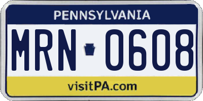 PA license plate MRN0608