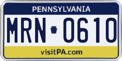 PA license plate MRN0610