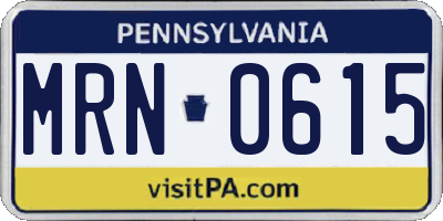 PA license plate MRN0615