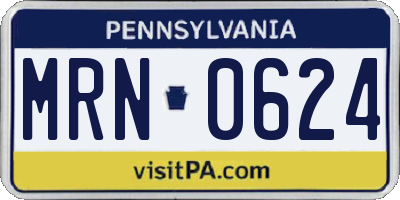 PA license plate MRN0624
