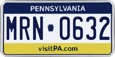 PA license plate MRN0632