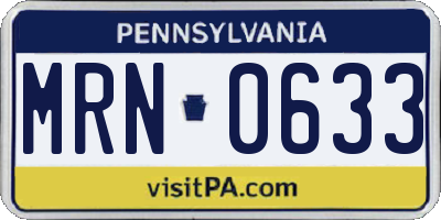 PA license plate MRN0633