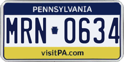 PA license plate MRN0634
