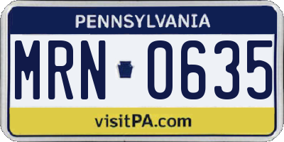 PA license plate MRN0635