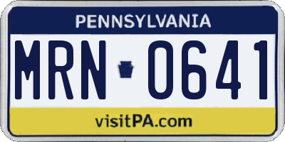 PA license plate MRN0641