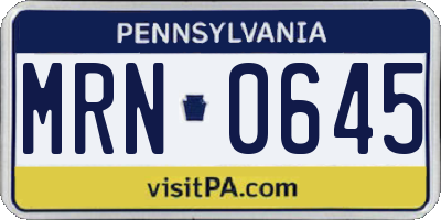 PA license plate MRN0645