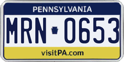 PA license plate MRN0653