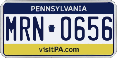 PA license plate MRN0656