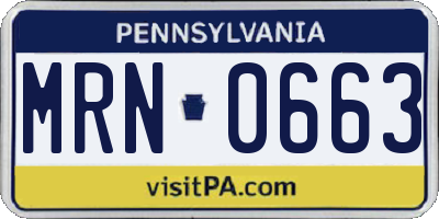 PA license plate MRN0663