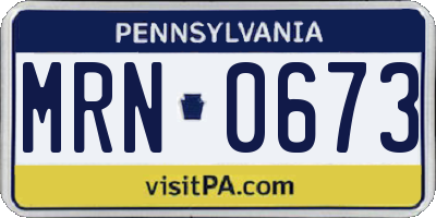 PA license plate MRN0673