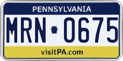 PA license plate MRN0675