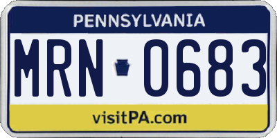 PA license plate MRN0683