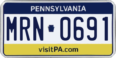 PA license plate MRN0691