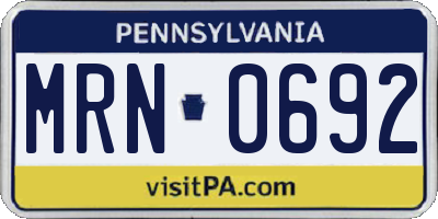 PA license plate MRN0692