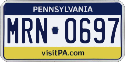 PA license plate MRN0697