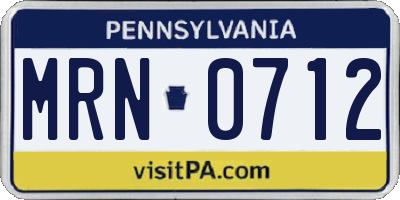 PA license plate MRN0712