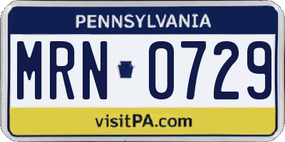 PA license plate MRN0729