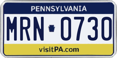 PA license plate MRN0730