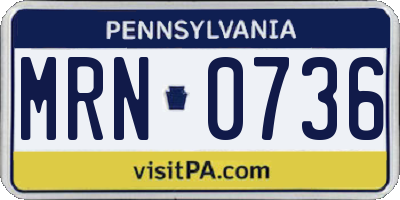 PA license plate MRN0736