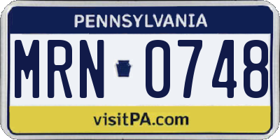 PA license plate MRN0748