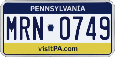 PA license plate MRN0749